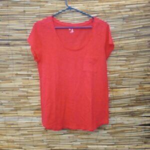 Gap Orange Scoop Neck Short Sleeve Pocket Tee - M